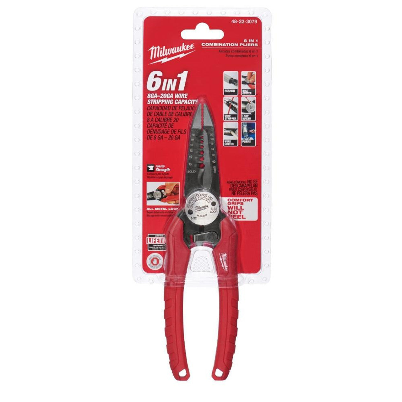 Milwaukee 7.75 in. Combination Electricians 6-in-1 Wire Stripper/Cutter Pliers Case of 6