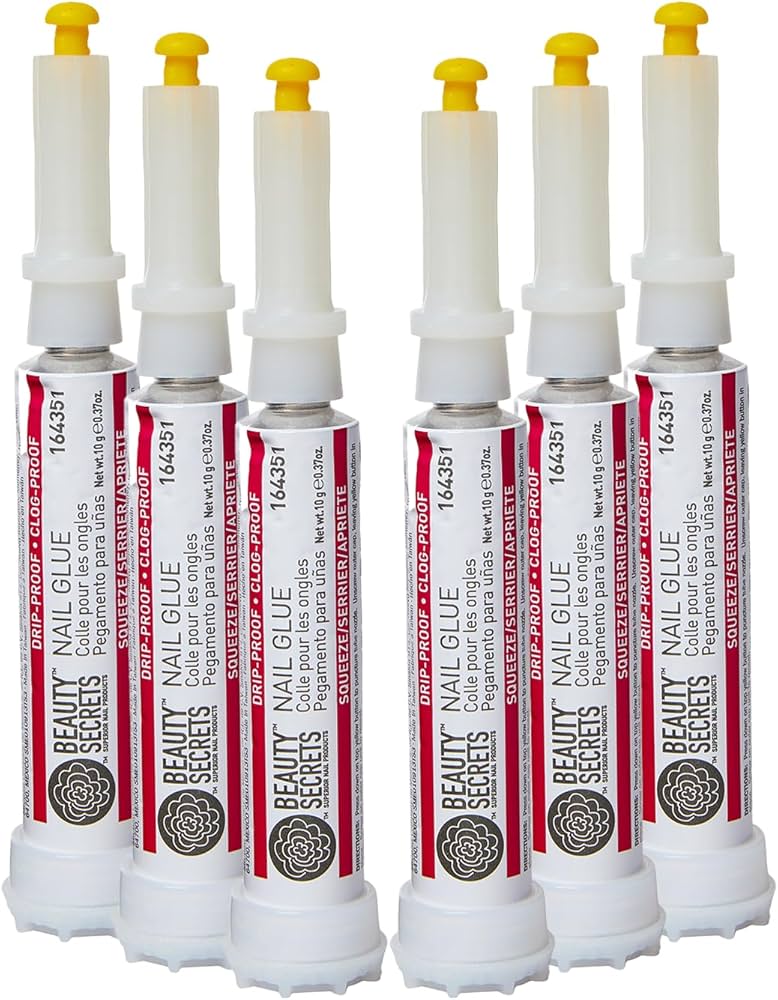 Beauty Secrets Drip & Clog Proof Nail Glue, 6 Pack