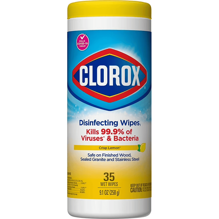 Clorox Disinfecting Wipe - 35 Count, Lemon Scent, Pack of 12
