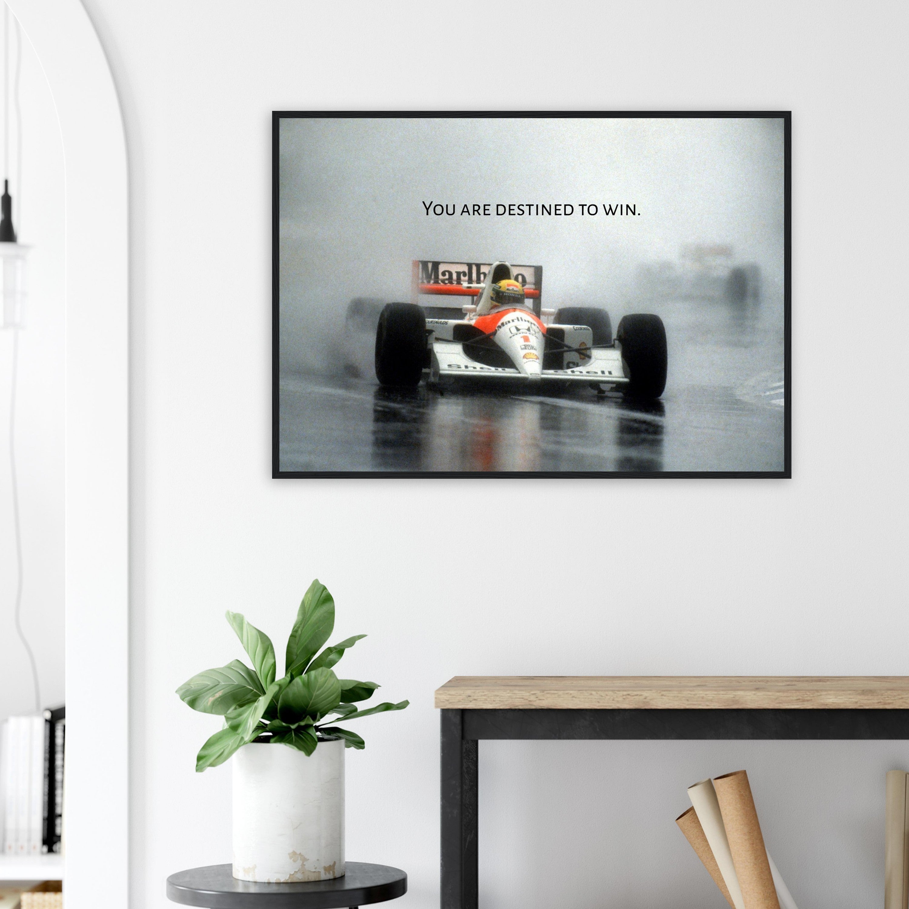 Framed Aryton Senna motivational poster